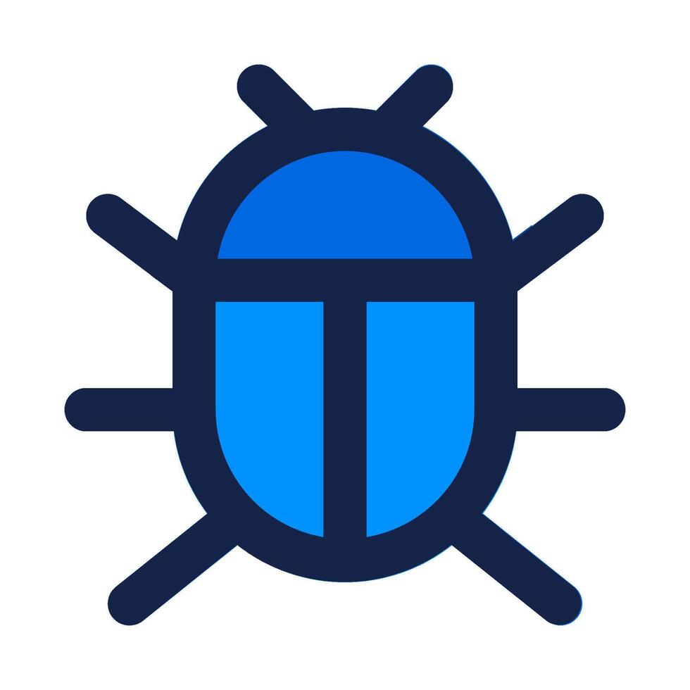 A blue bug icon on a white background vector