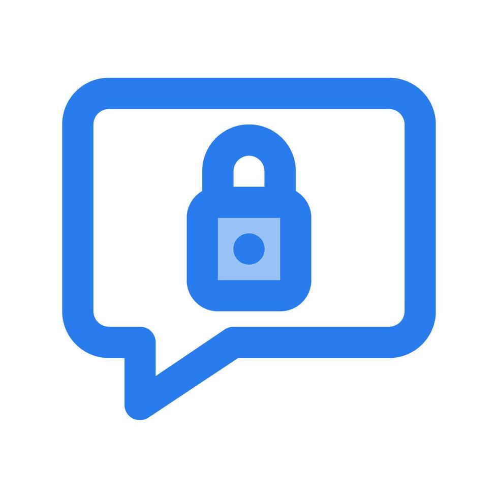 A speech bubble with a lock icon vector