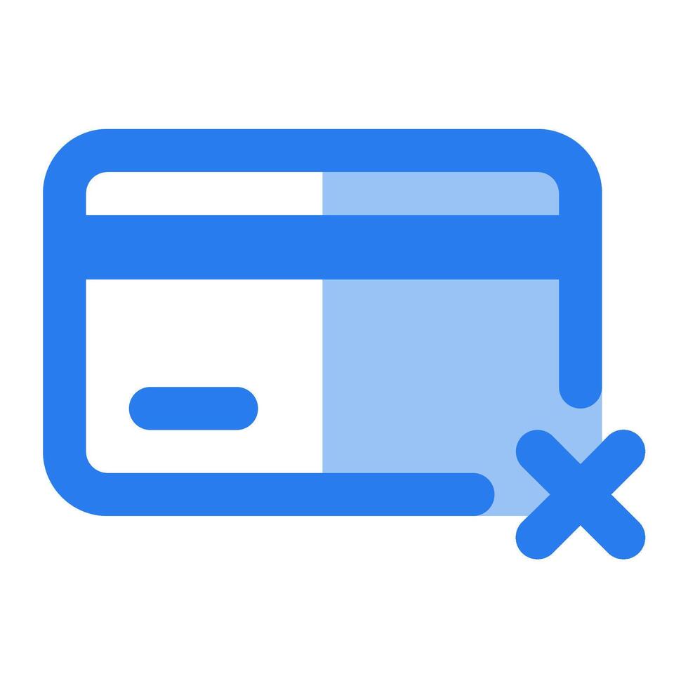 A credit card with a x in the middle vector