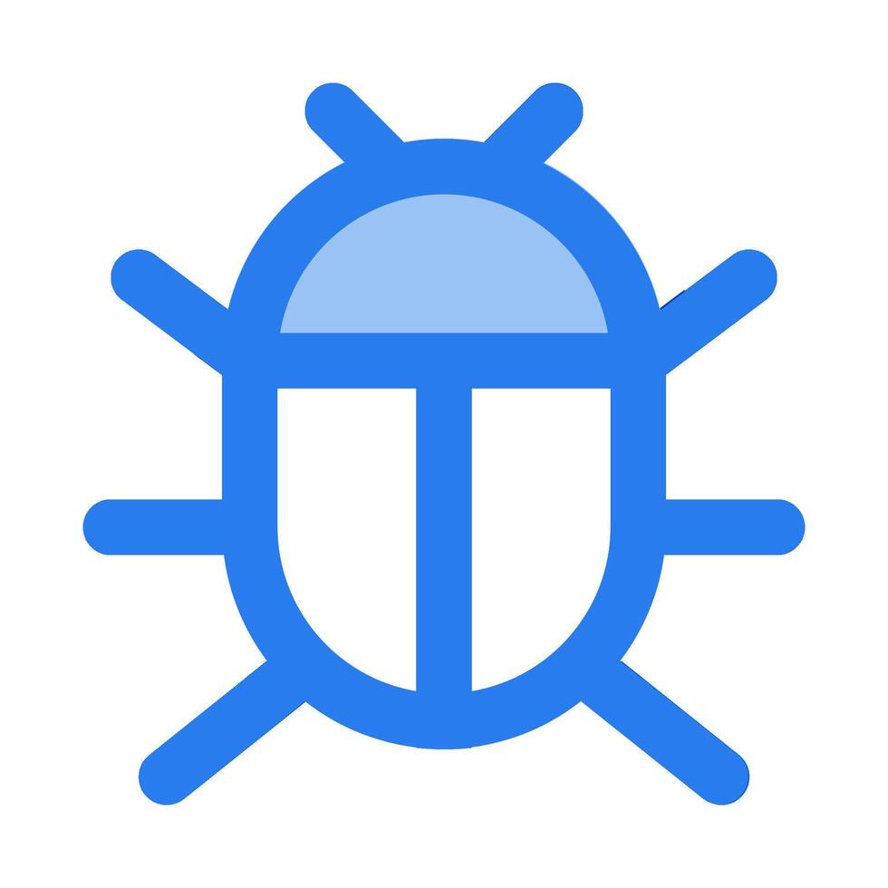 A blue bug icon on a white background vector