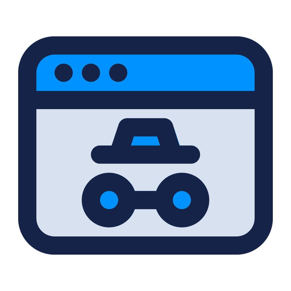 A blue icon of a car on a computer screen vector