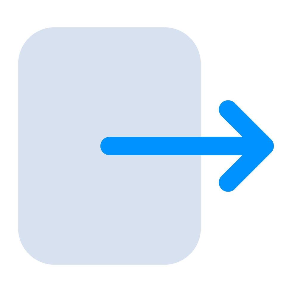 A blue arrow pointing to a file icon vector