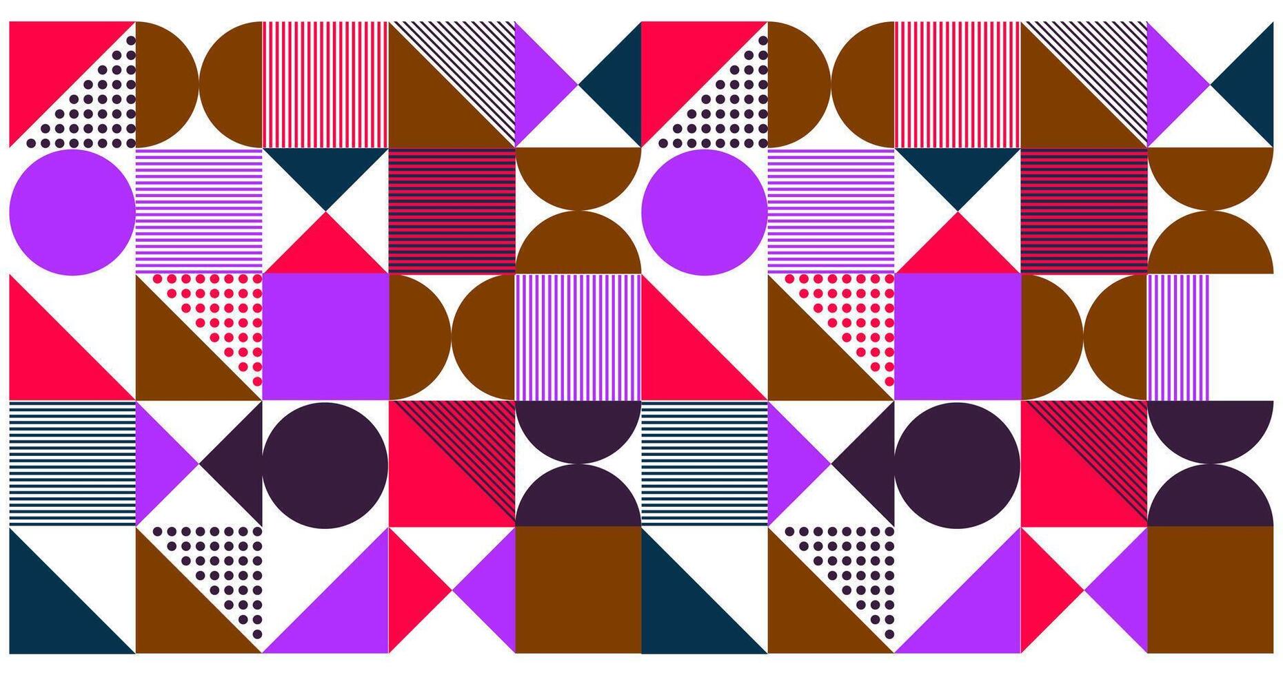 geometric Bauhaus seamless pattern for wrapping paper, background, and wallpaper. modern, contemporary abstract design. vector
