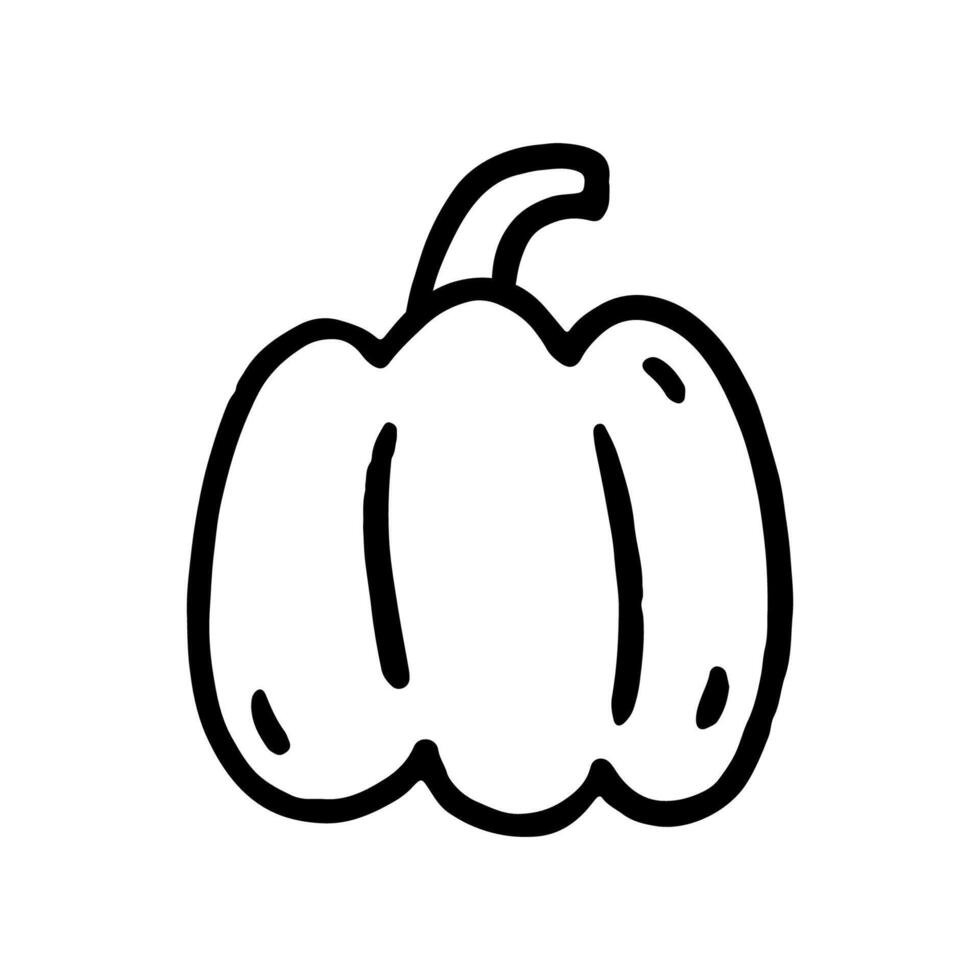 Pumpkin isolated on a white background. hand-drawn doodle illustration. Perfect for decorations, menu, logo, various designs. vector