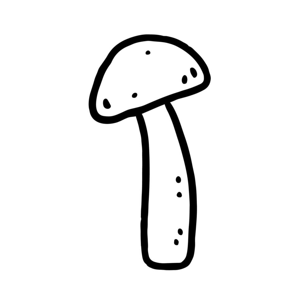 Mushroom isolated on a white background. hand-drawn doodle illustration. Perfect for decorations, logo, various designs. vector