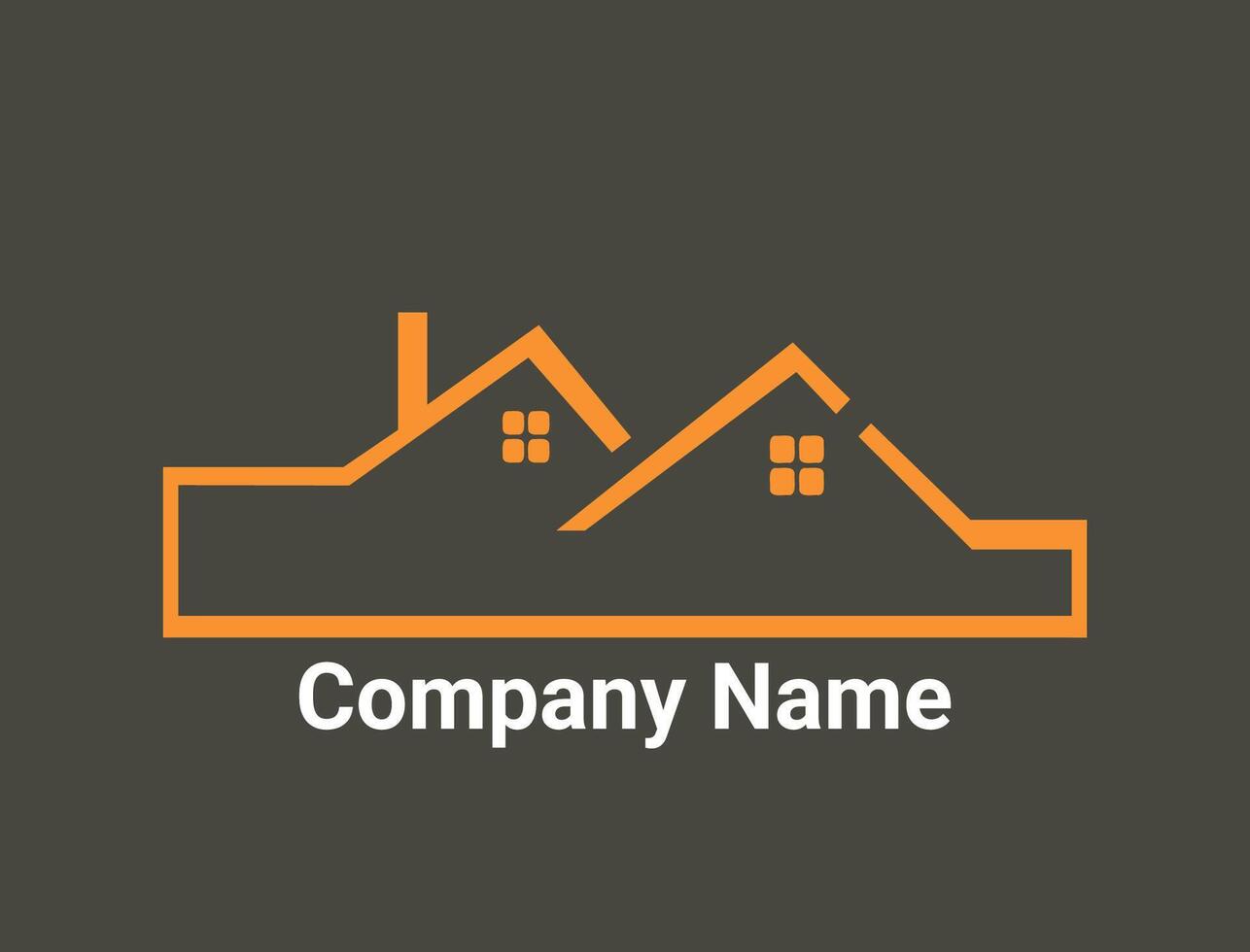 Simple real estate logo design vector