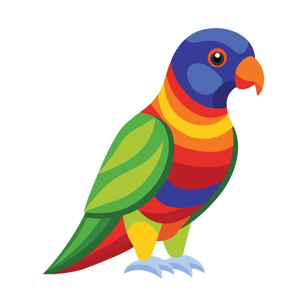 Illustration of Rainbow Lorikeet Isolated on white vector