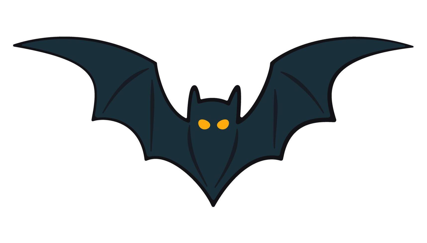 Spooky Halloween bat with yellow eyes vector