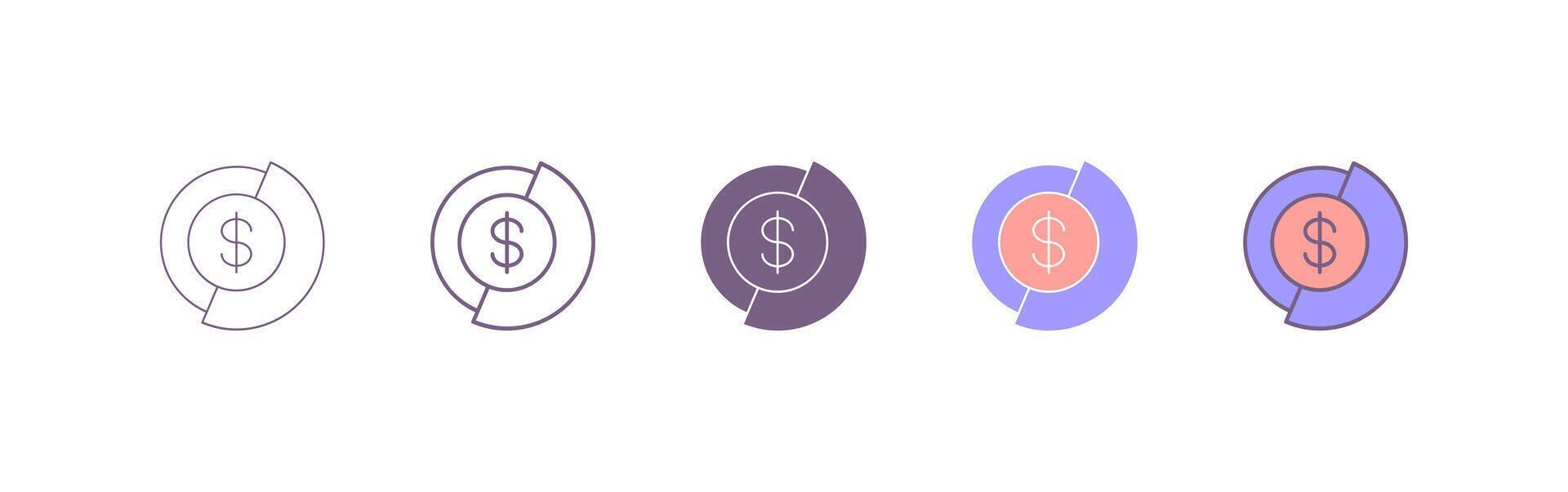 dollar coin icon vector