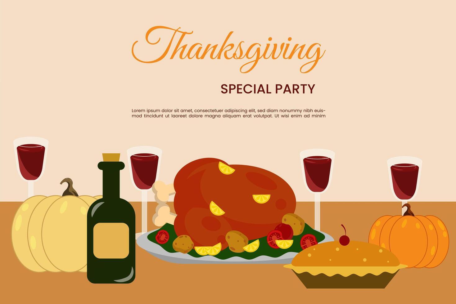 happy thanksgiving template vector