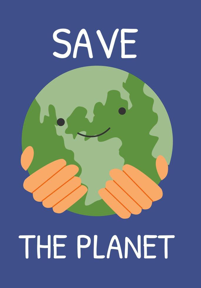 Save the planet embrace earth with love for environmental awareness vector