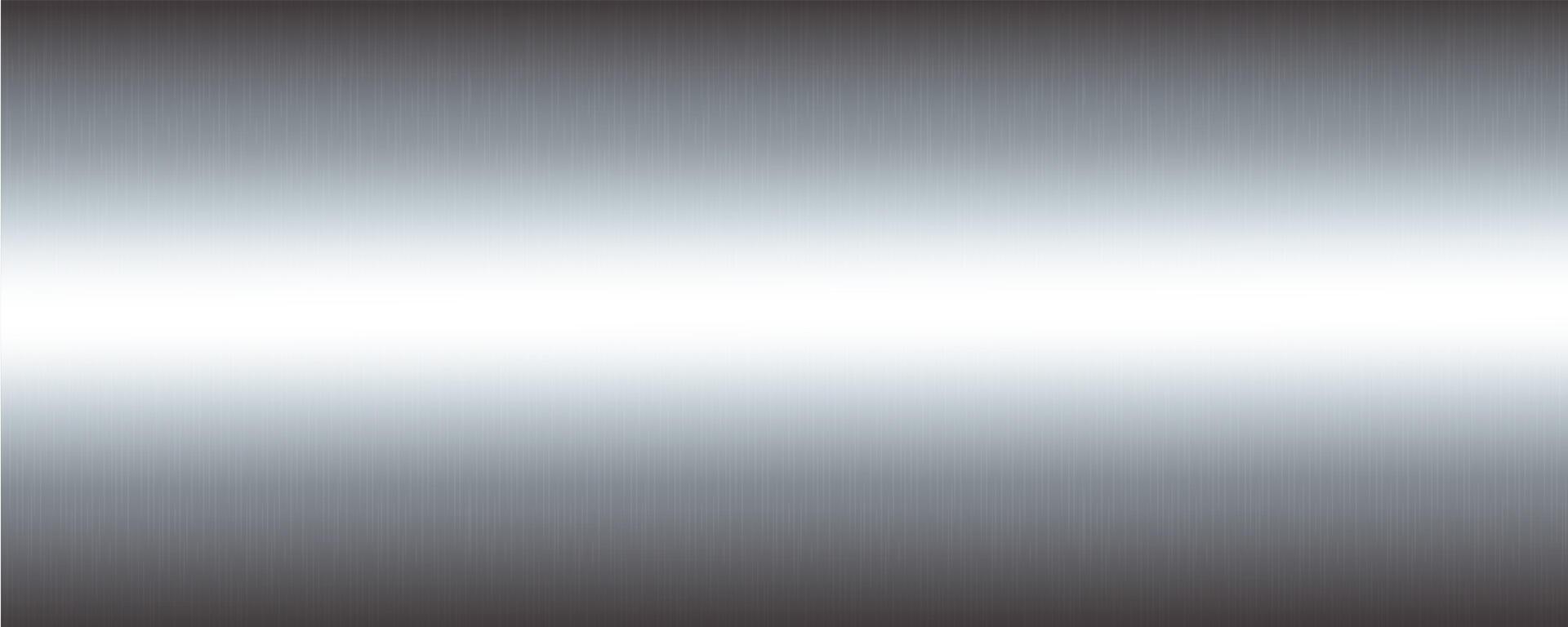 Silver mirror background. Metal foil glossy texture. Chrome steel gradient. Shiny glass with platinum gray glare. brushed aluminum striped reflection. Realistic backdrop vector