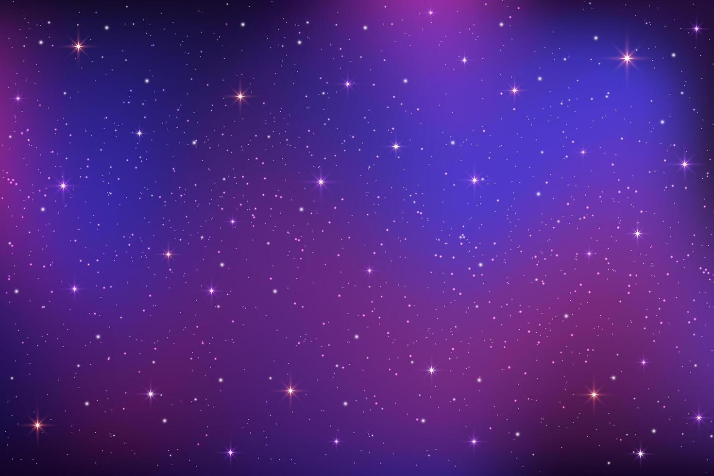 Blue and purple starry sky. space background with magic dark gradient. Universe with constellations. Dreamy starlight galaxy. Fairy astrology wallpaper vector