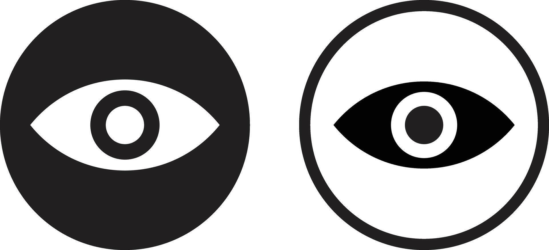 Eye icon set in two styles . Vision icon . Look icon vector