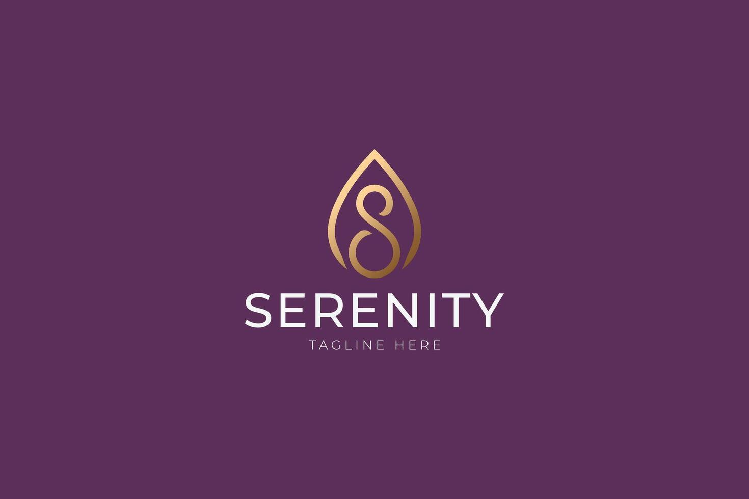 Serenity Logo with Abstract Shape Water Drop and Letter S for Wellness and Spa Brands vector