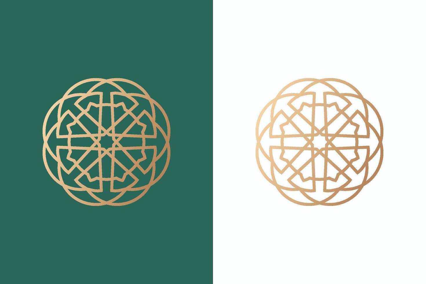 Elegant Geometric Islamic Logo Design Pattern or Ornament Visual Brand Identity vector