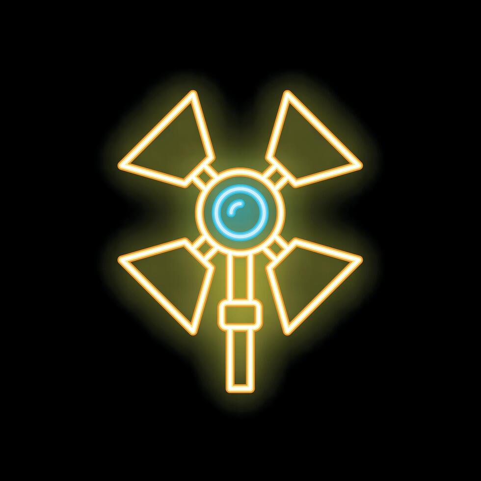 Neon street light shining in the dark with copy space vector