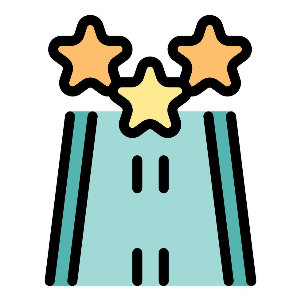 Highway leading to three stars reputation rating system vector