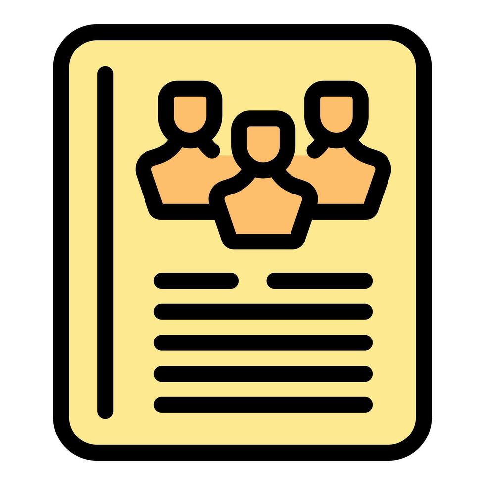 Yellow id card with three people presenting group work result vector