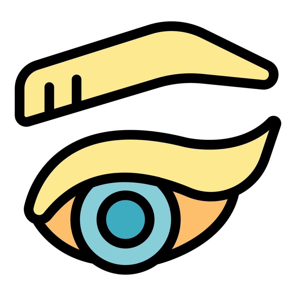 Woman eye looking up with makeup and eyebrow drawing vector