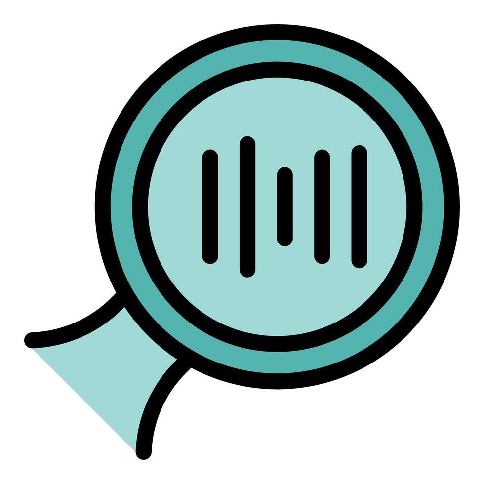 Magnifying glass focusing on bar code icon outline vector