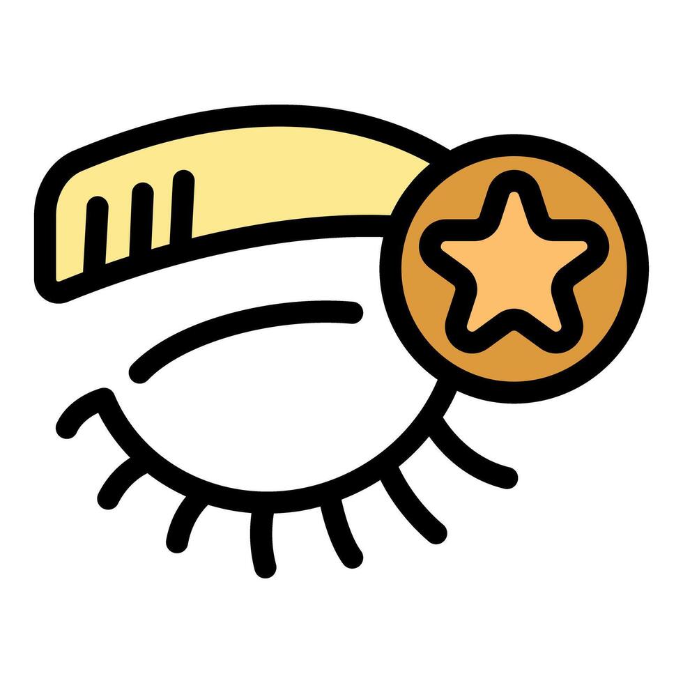 Eyebrow tattooing service icon with eyebrow and star symbol vector
