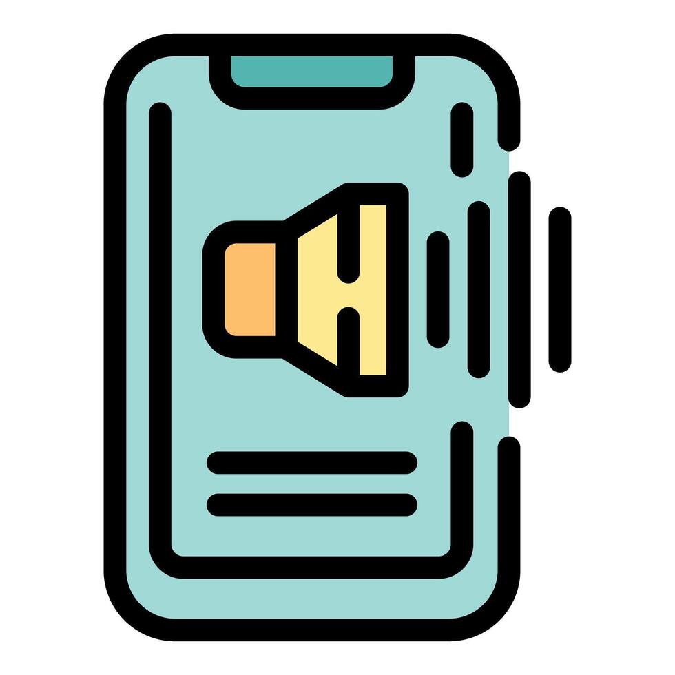 Smartphone playing music with sound waves icon vector