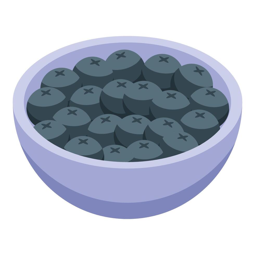 Bowl overflowing with ripe blueberries, a healthy delight vector