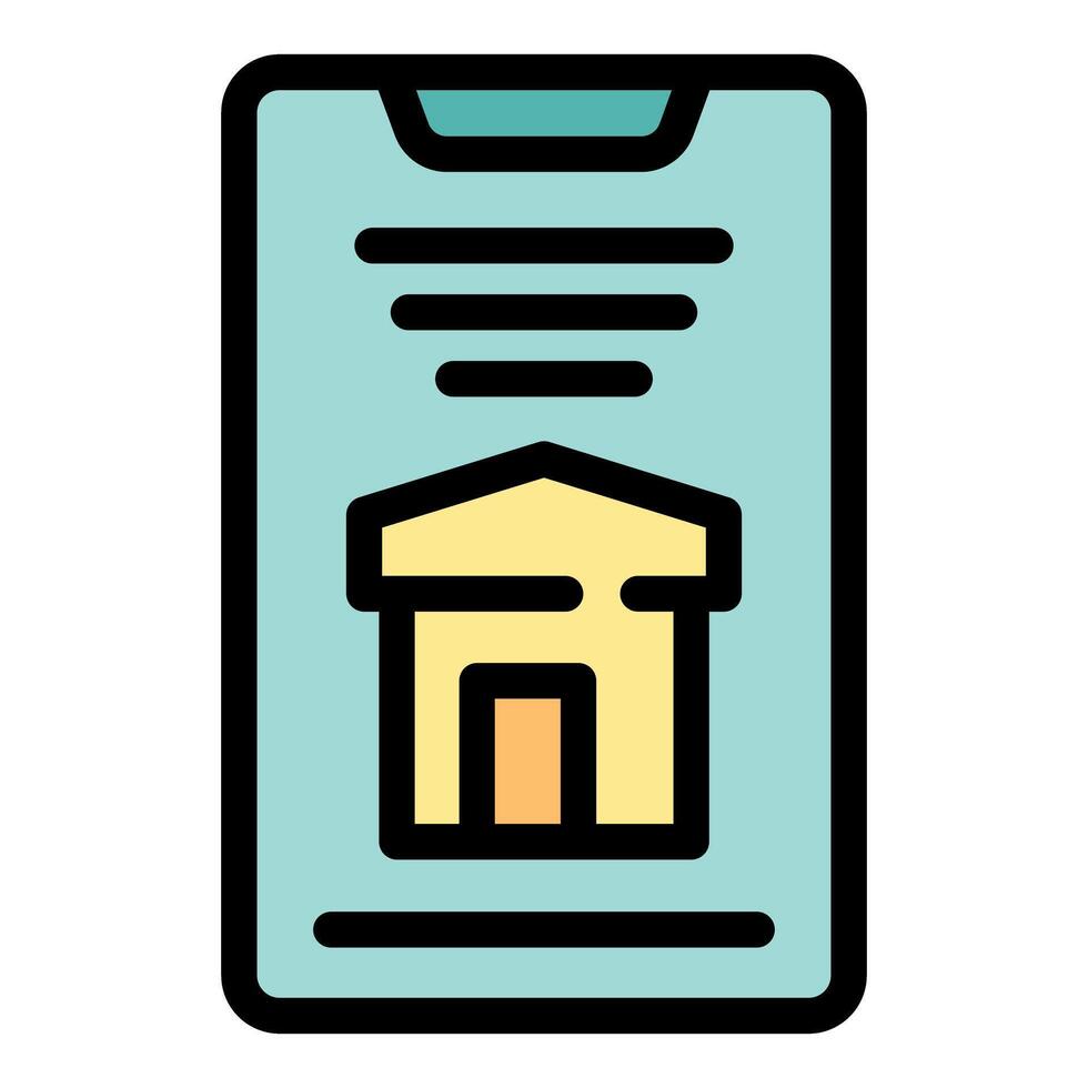 Online banking app showing bank icon on smartphone screen vector