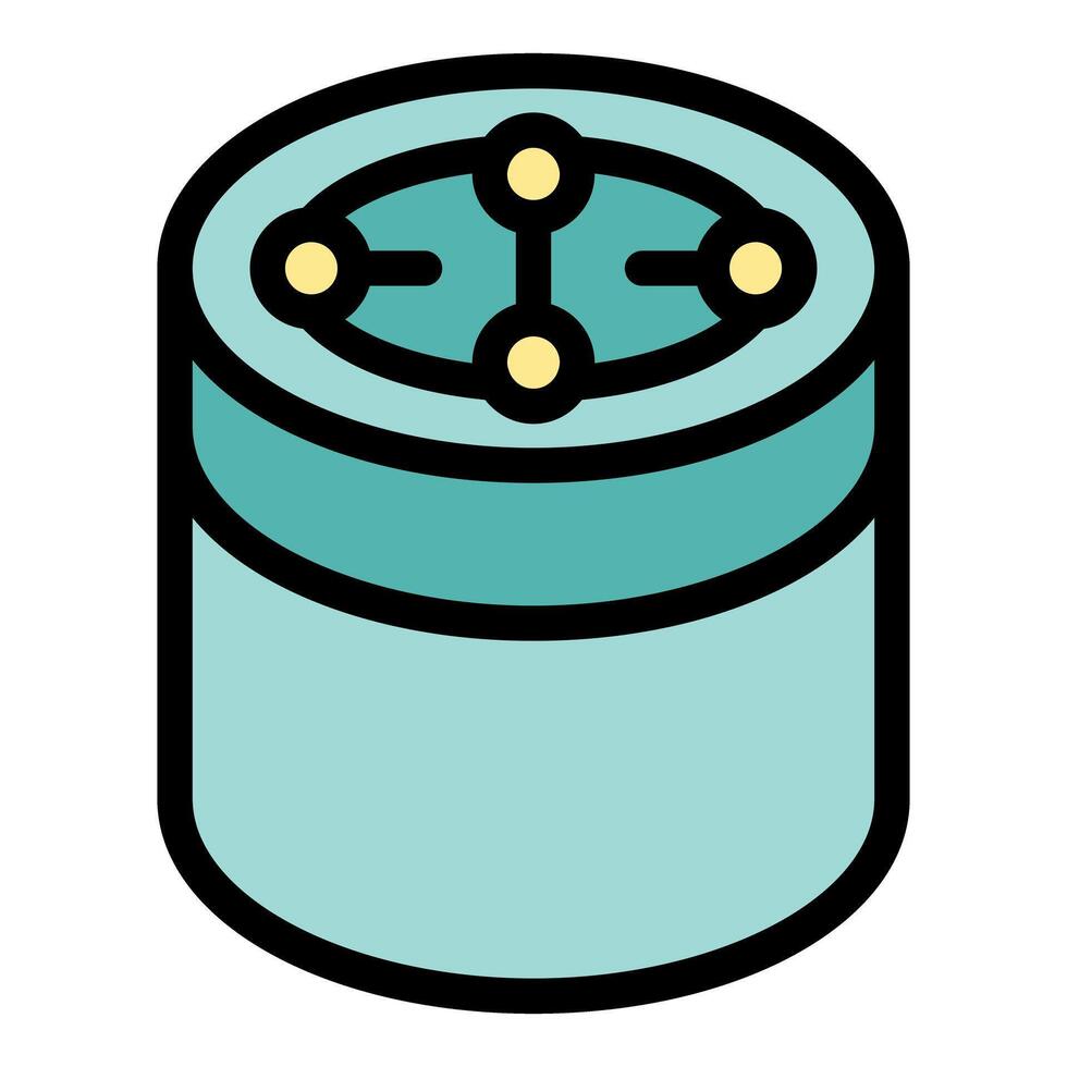 Data network hub showing decentralized database storage system vector