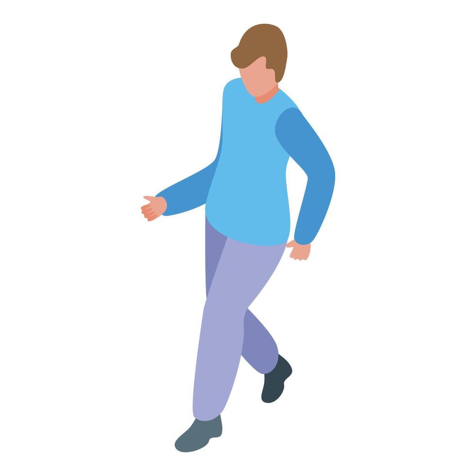 Young man is walking forward wearing casual clothes vector