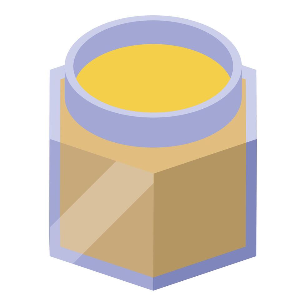 Honey jar keeping fresh honeycomb product isometric view vector