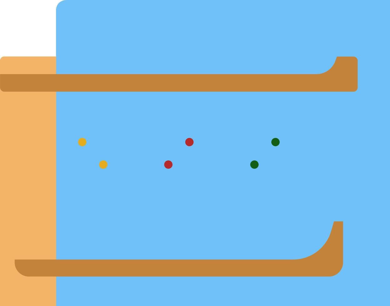 A wooden shelf with a few colored dots on it vector