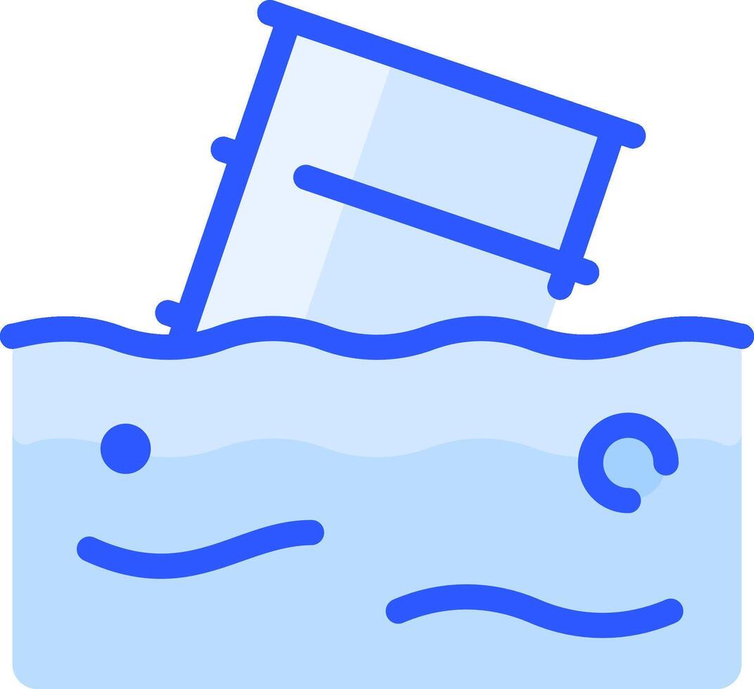 A box floating in the water with a face on it vector