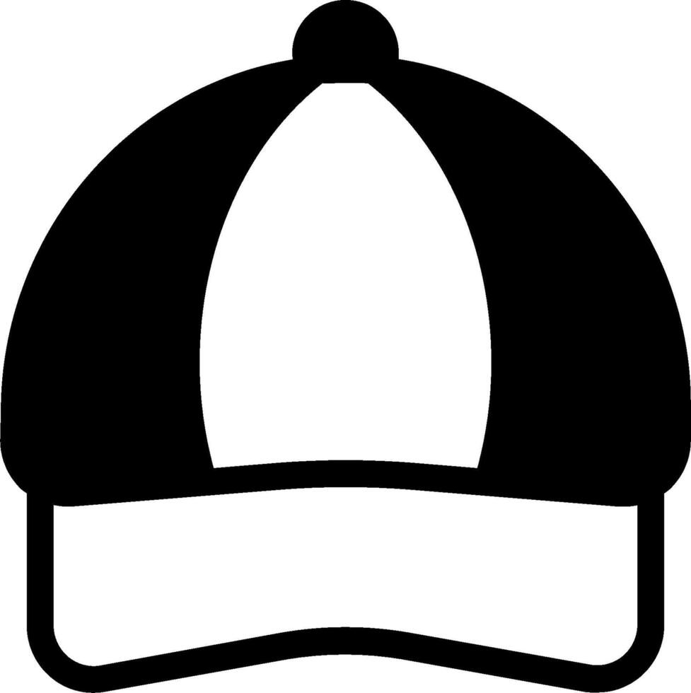 A black and white baseball cap icon vector