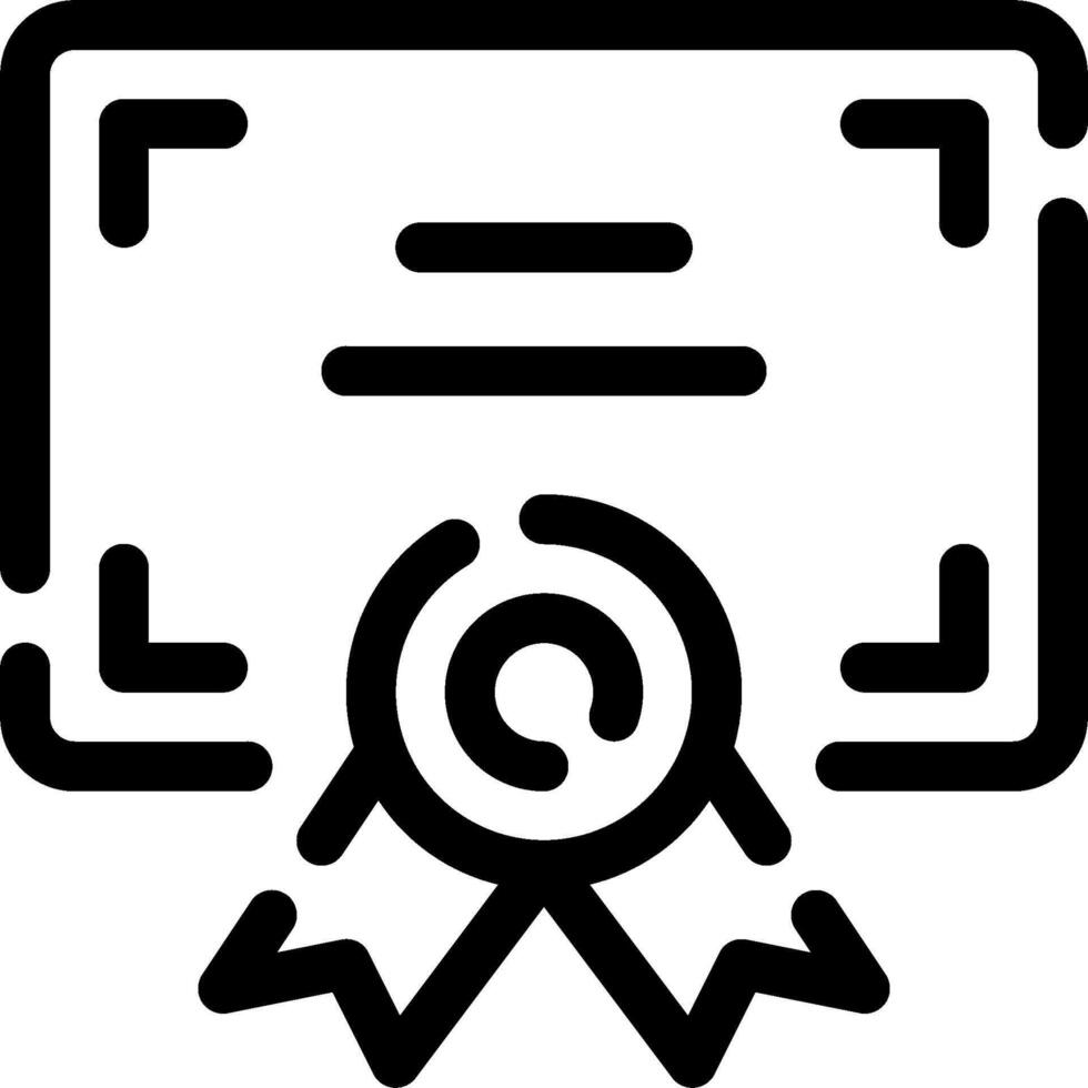 A certificate icon with a ribbon on it vector
