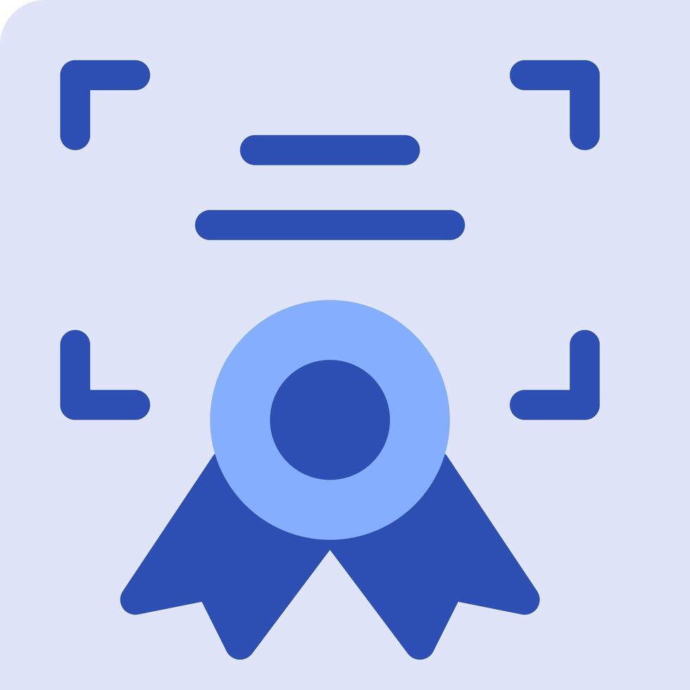 A blue ribbon with a blue square in the middle vector