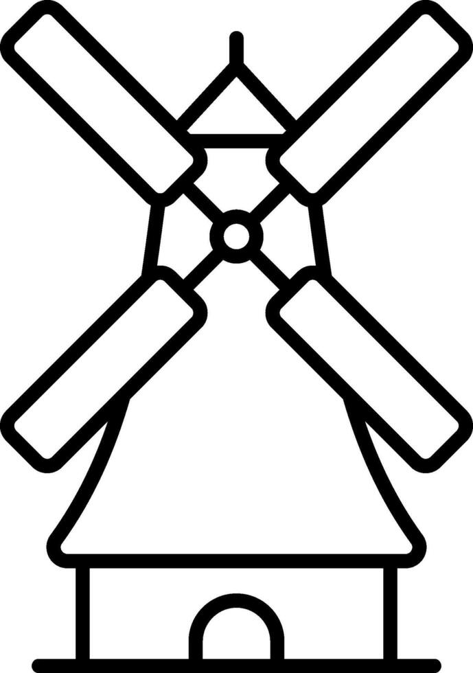 A black and white windmill icon vector