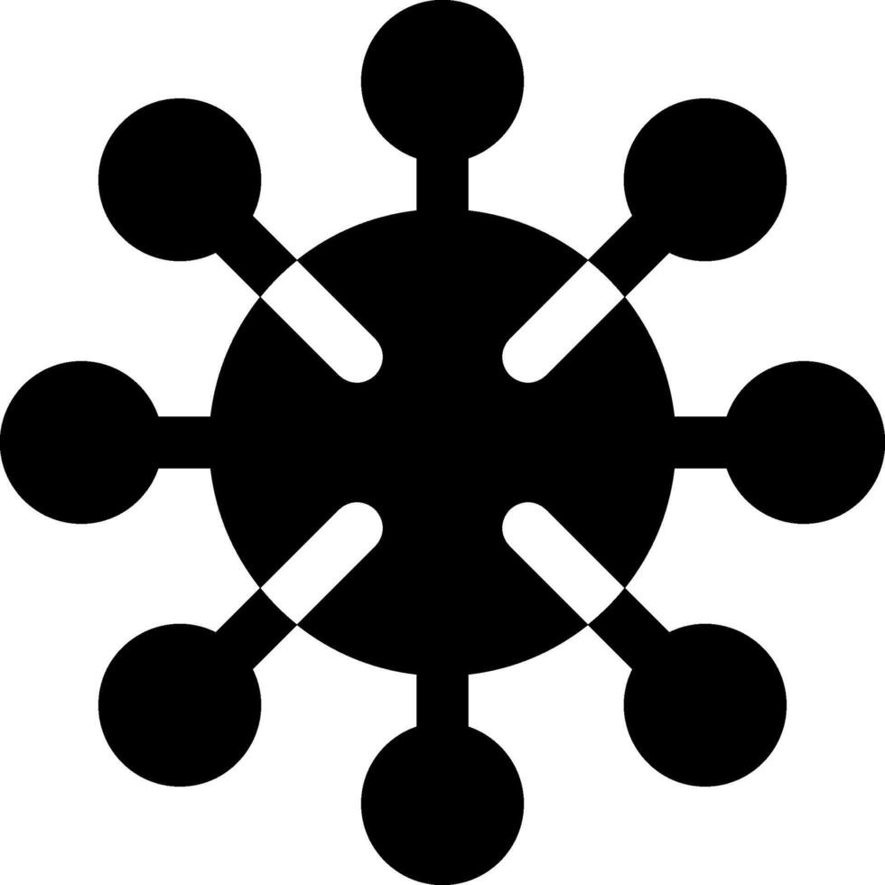 A black and white image of a circle with four circles vector