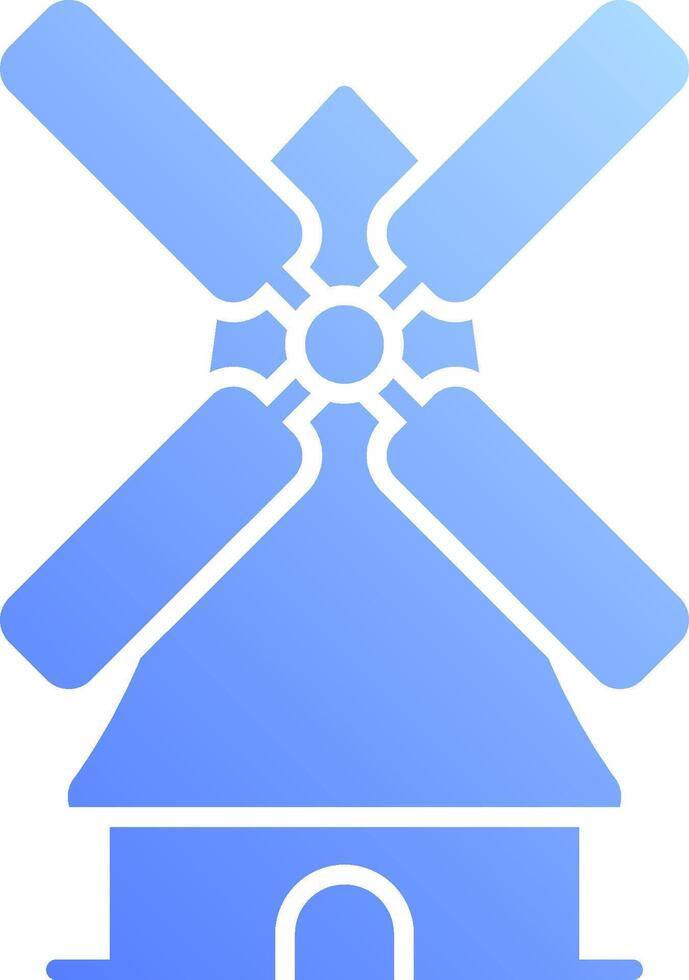 A blue windmill icon on a white background vector