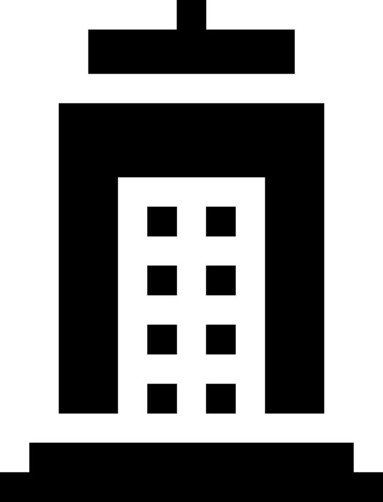 A black and white building icon vector