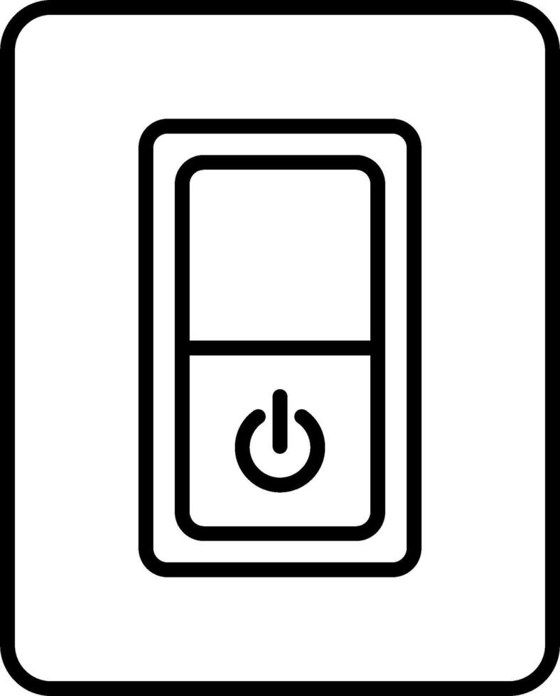 A black and white icon of a light switch vector