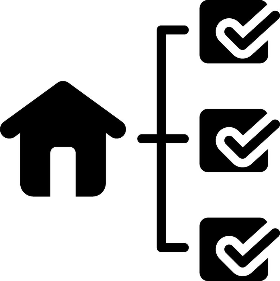A house with a check mark and a house with a check mark vector