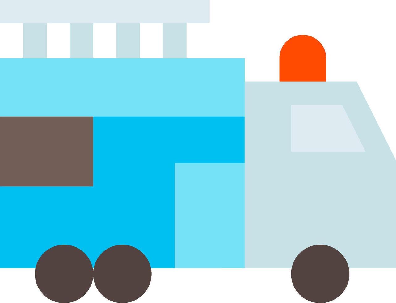 A cartoon truck with a ladder on top vector