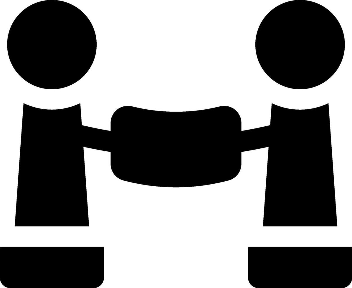 Two people shaking hands with a black background vector