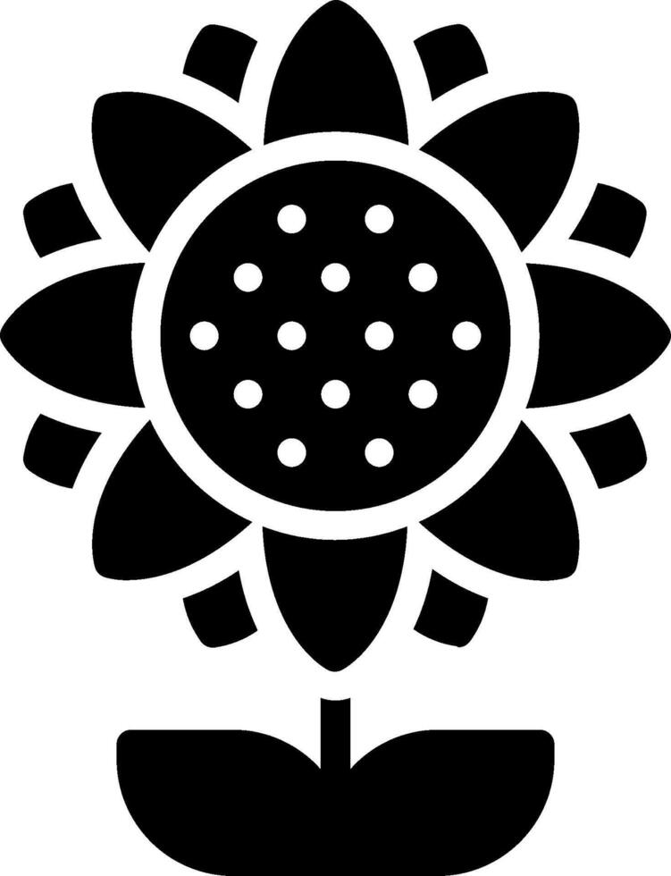 A black and white flower icon vector