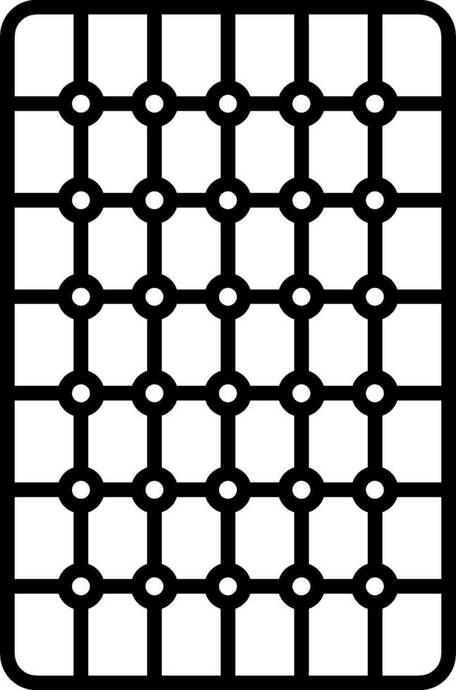 A square grid with circles on it vector