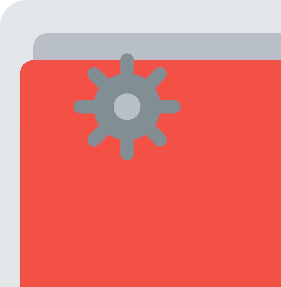 A red folder with a gear icon on it vector