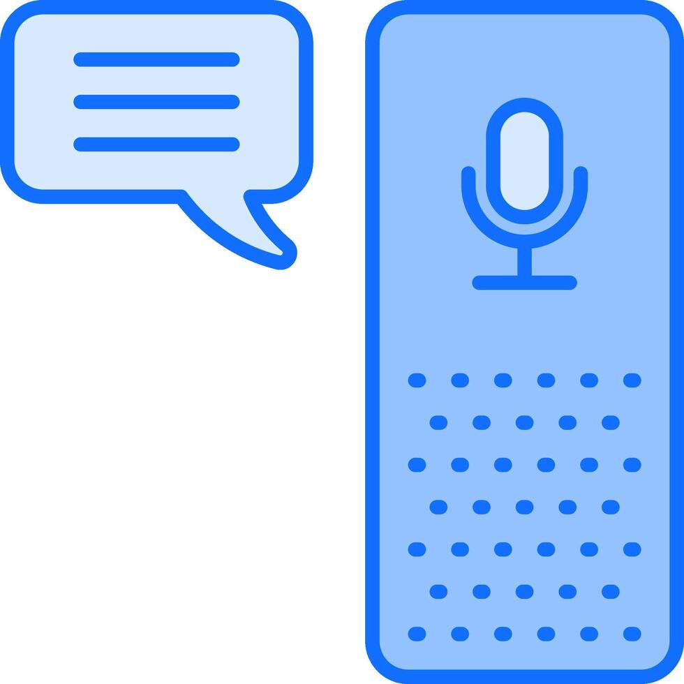 A microphone and speech bubbles next to a speaker vector