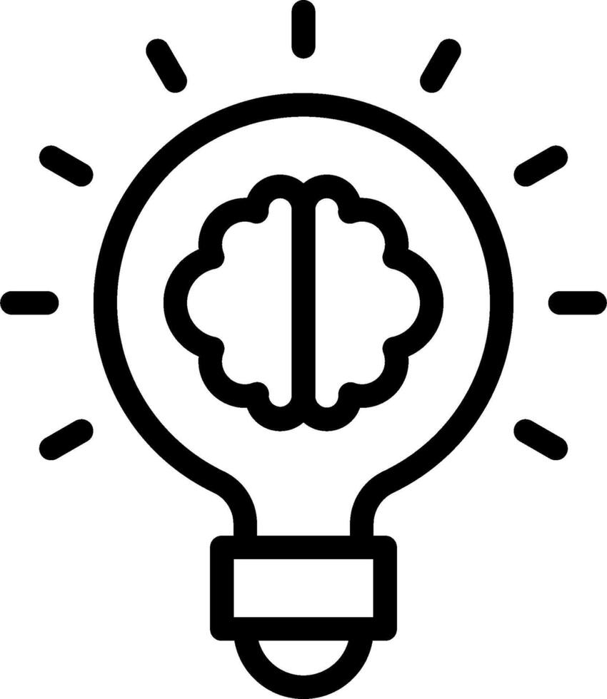 A light bulb with a brain inside it vector